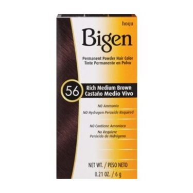 Bigen Permanent Powder Hair Color – Rich Medium Brown 56 – 0.21 oz - ANNS BEAUTY SUPPLY
